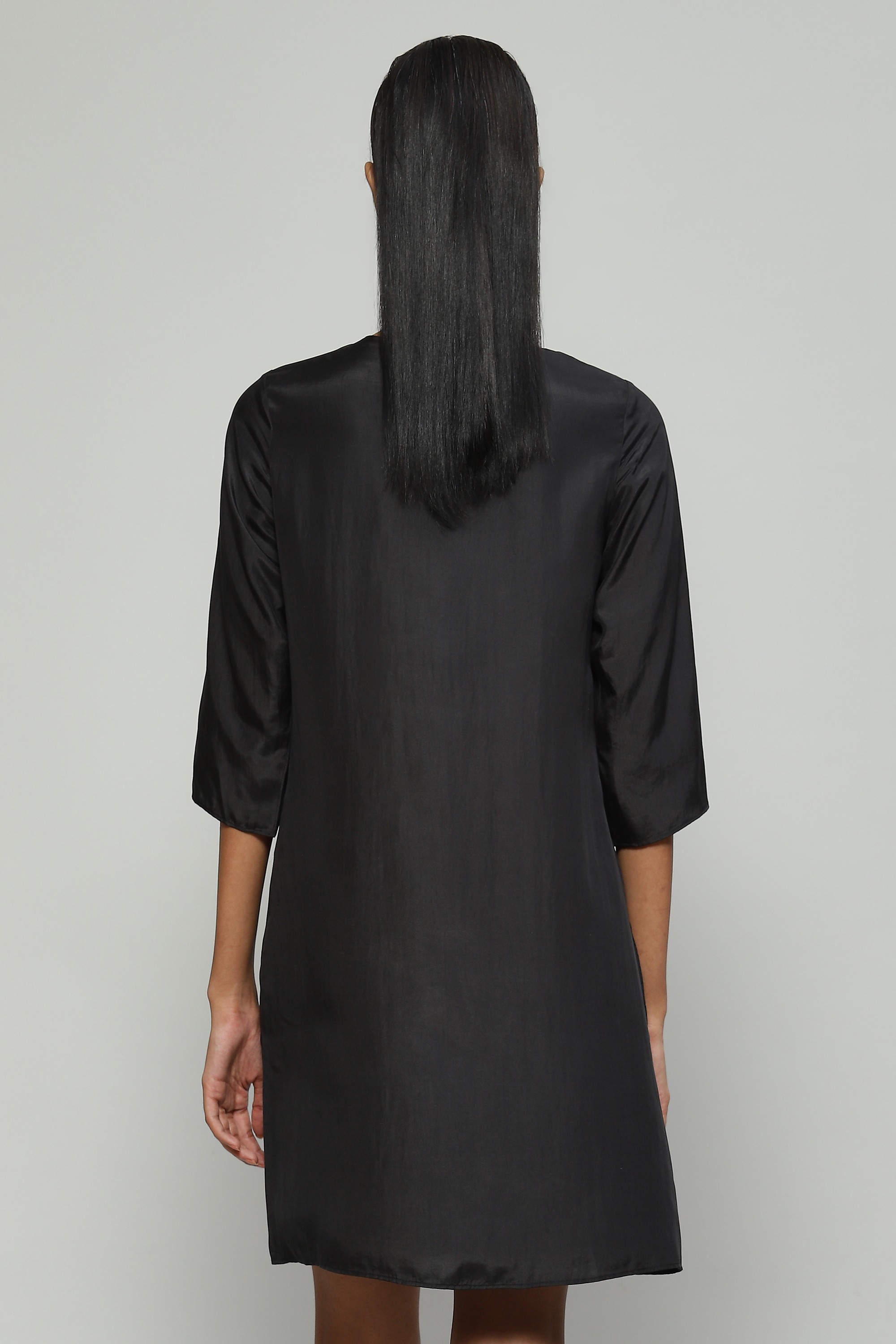 Tussar Embroidered Silk Dress