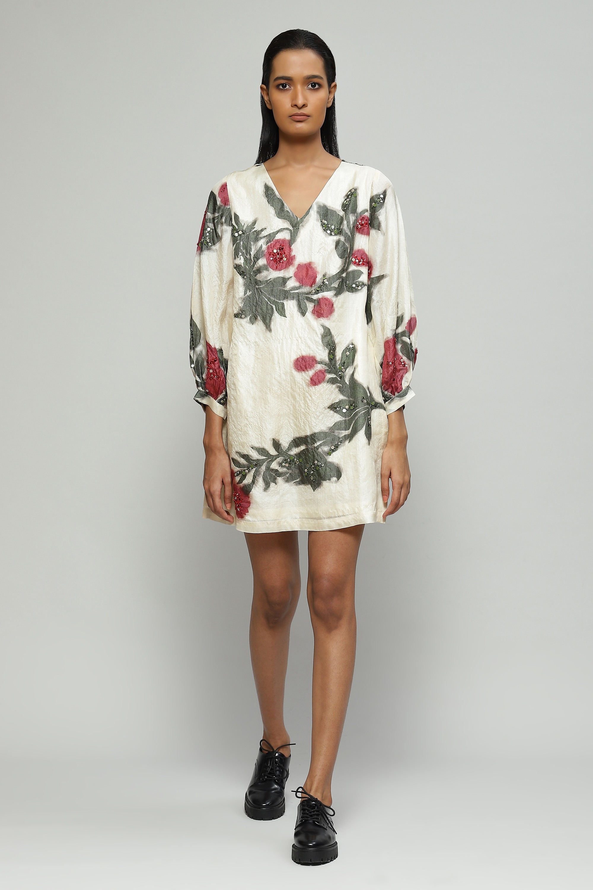 Printed And Sequinned Silk X Cotton Kurta