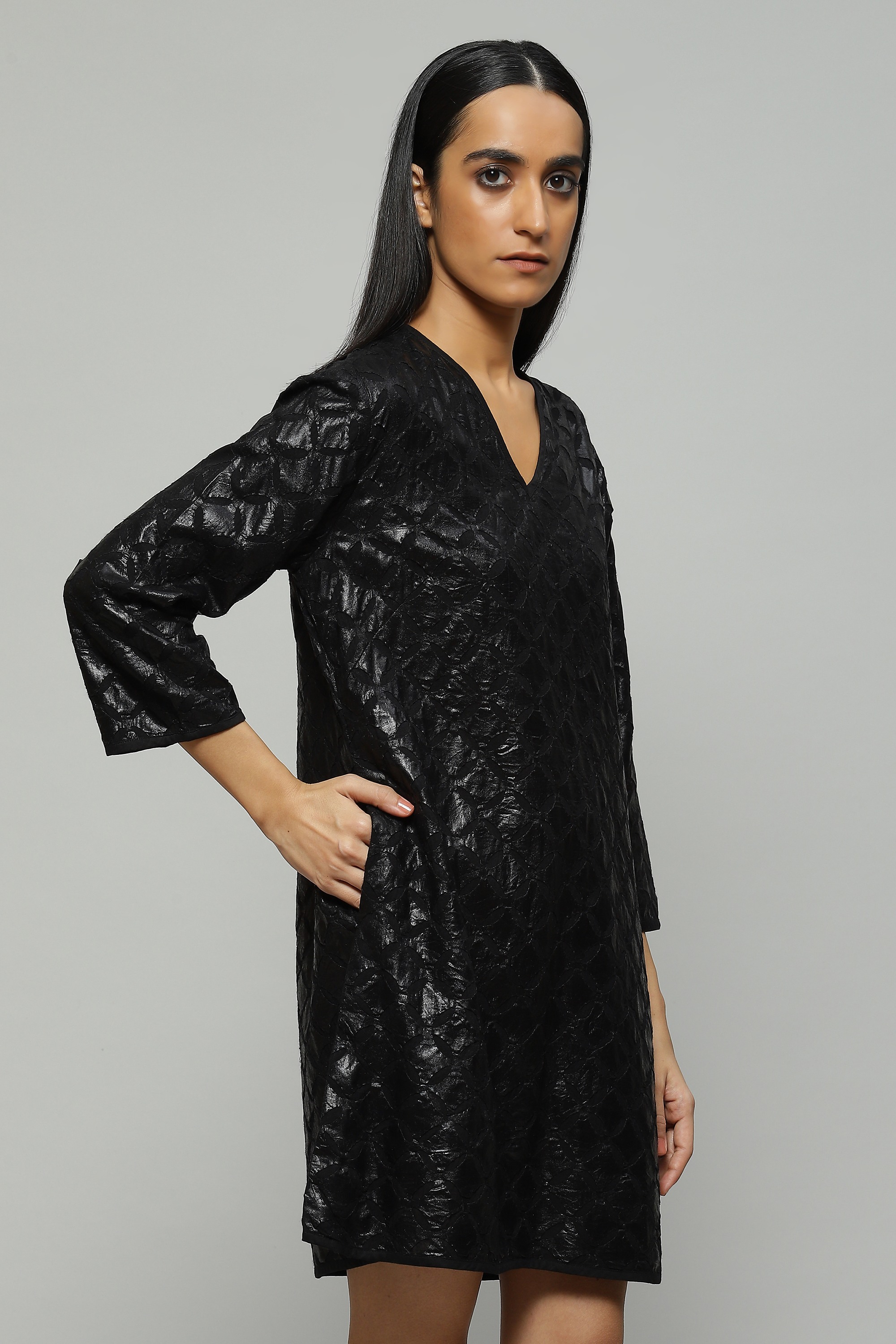 Foil Applique And Cutwork Dress