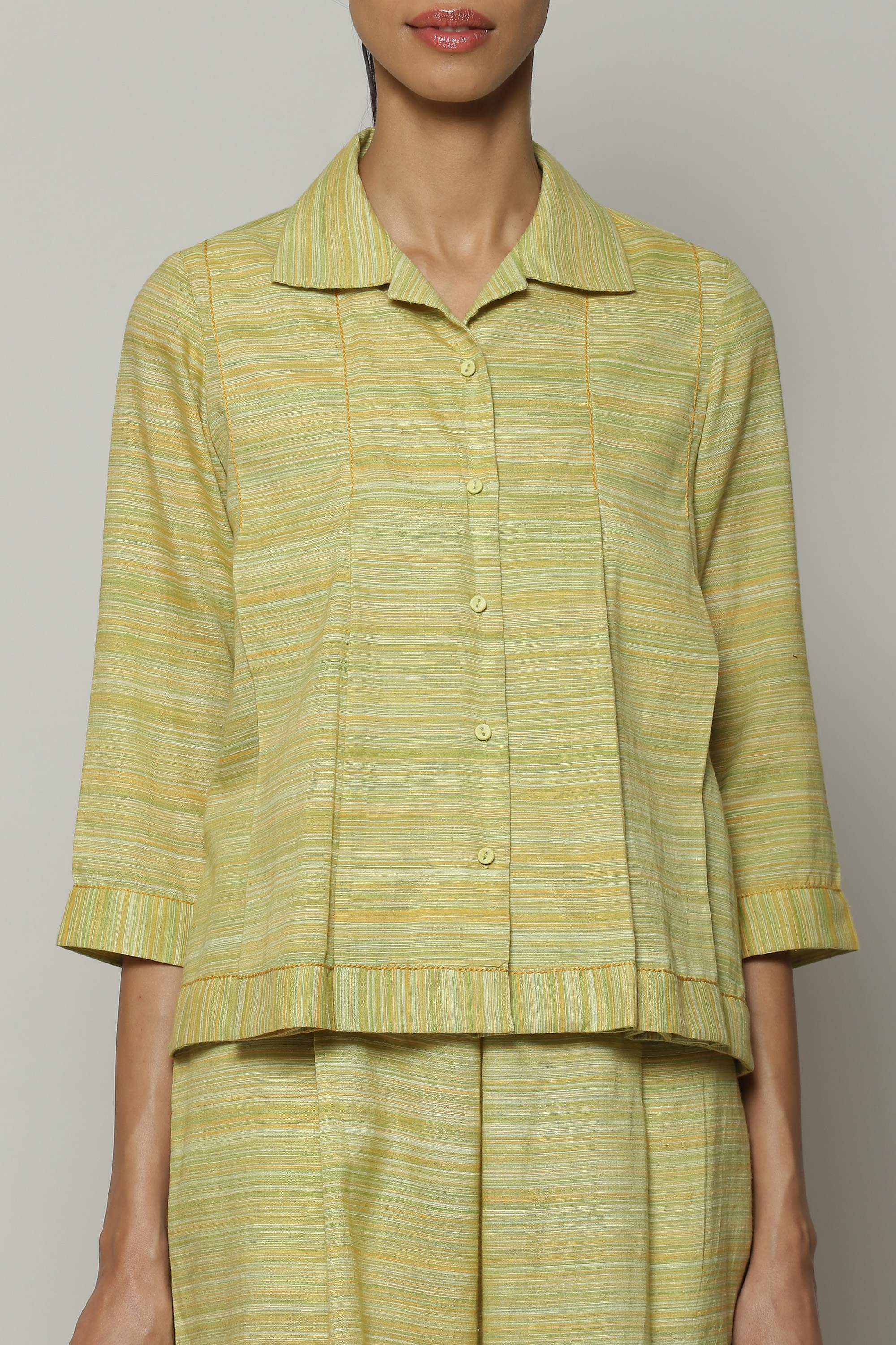 Space Dyed Handspun Handwoven Tencel Cotton Top