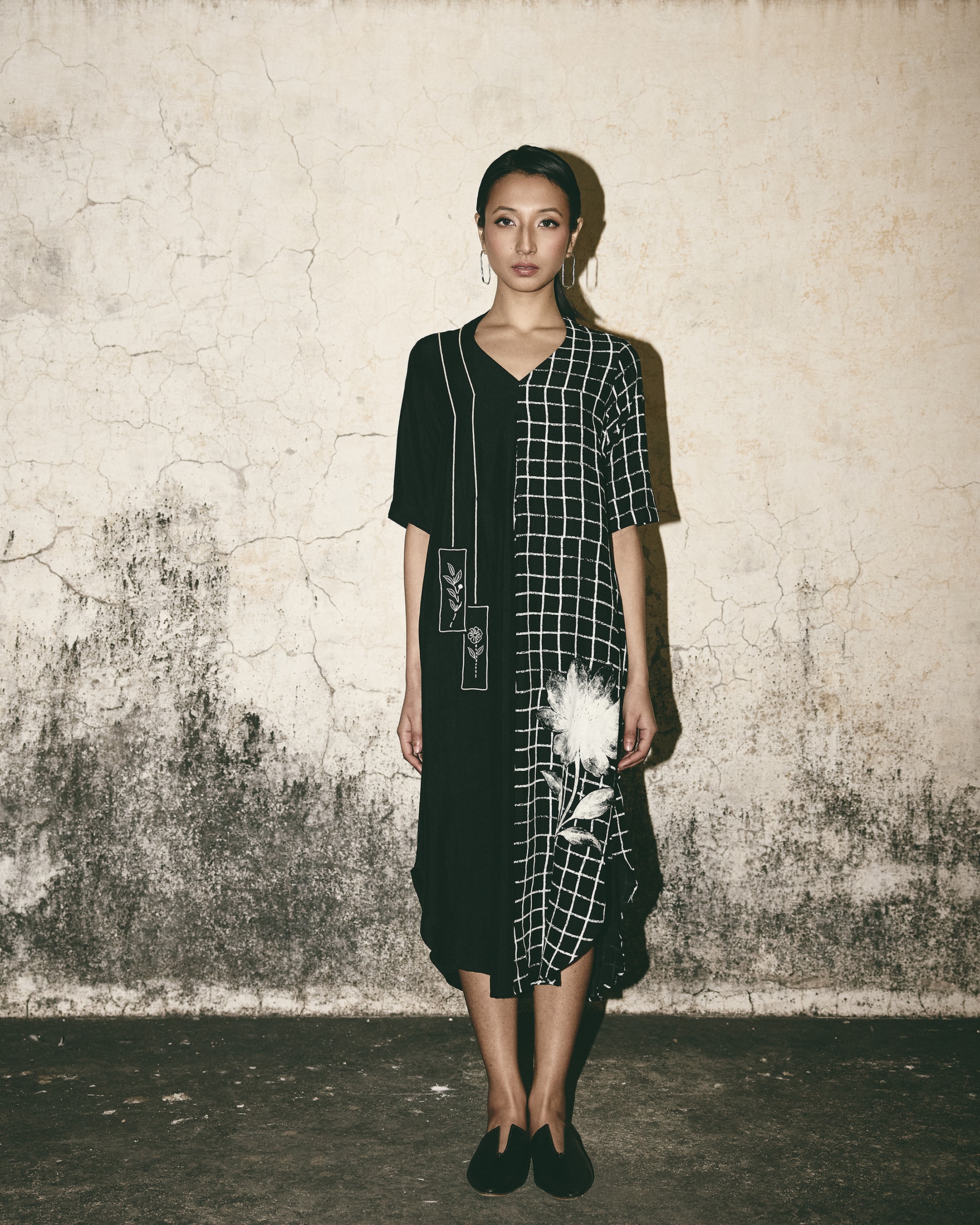 Grid Bloom Kaftan