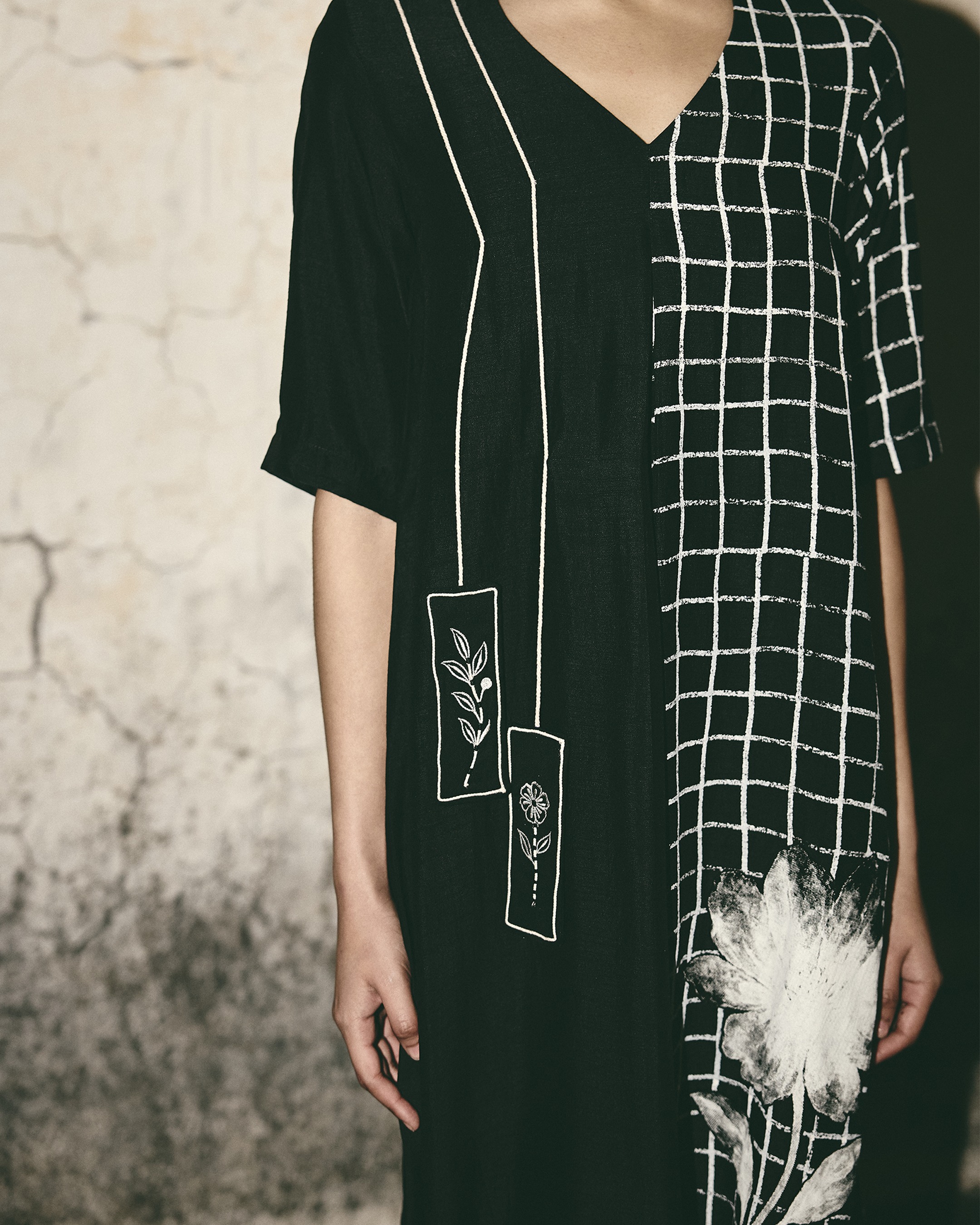 Grid Bloom Kaftan