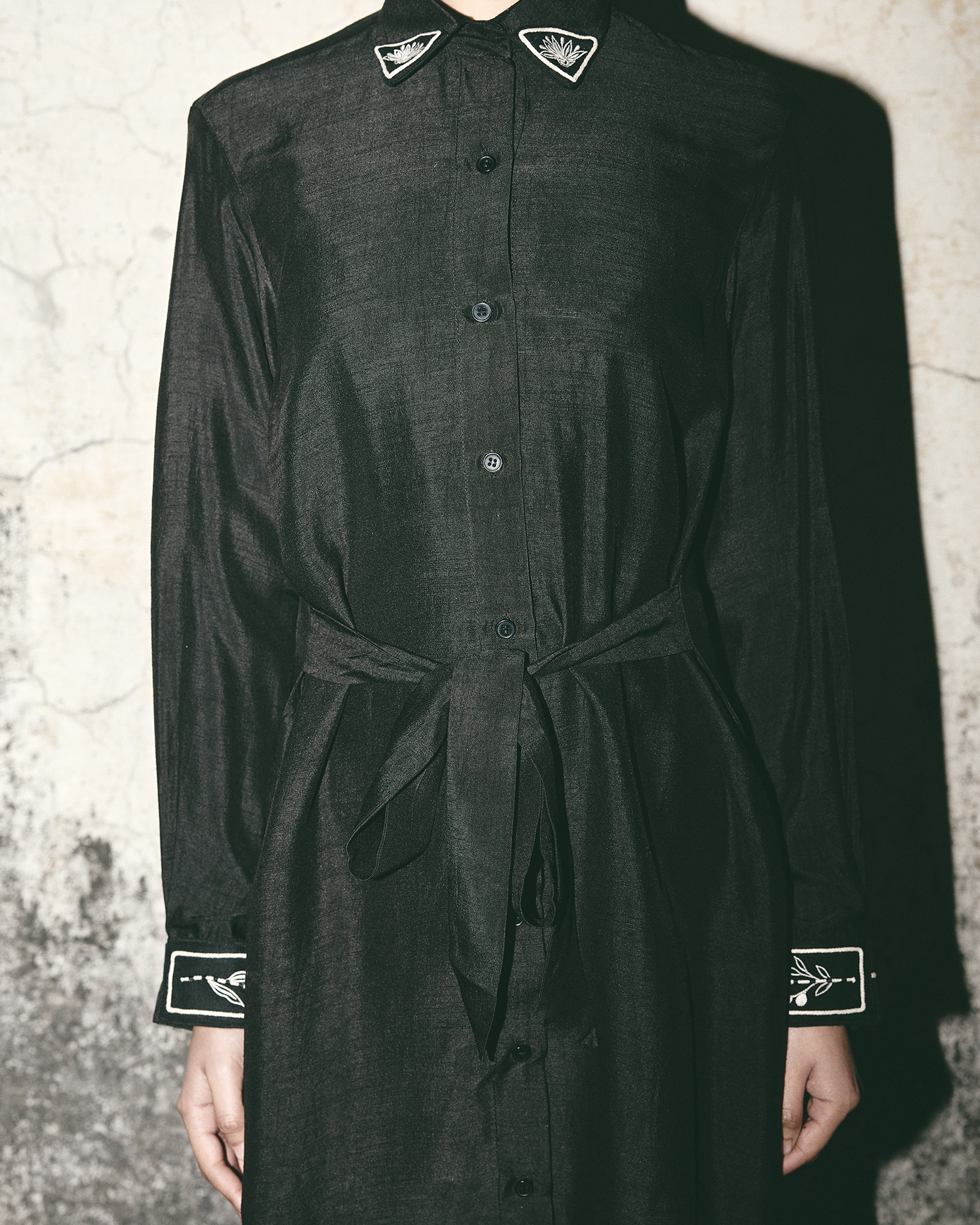 Black Canvas Shirt Dress