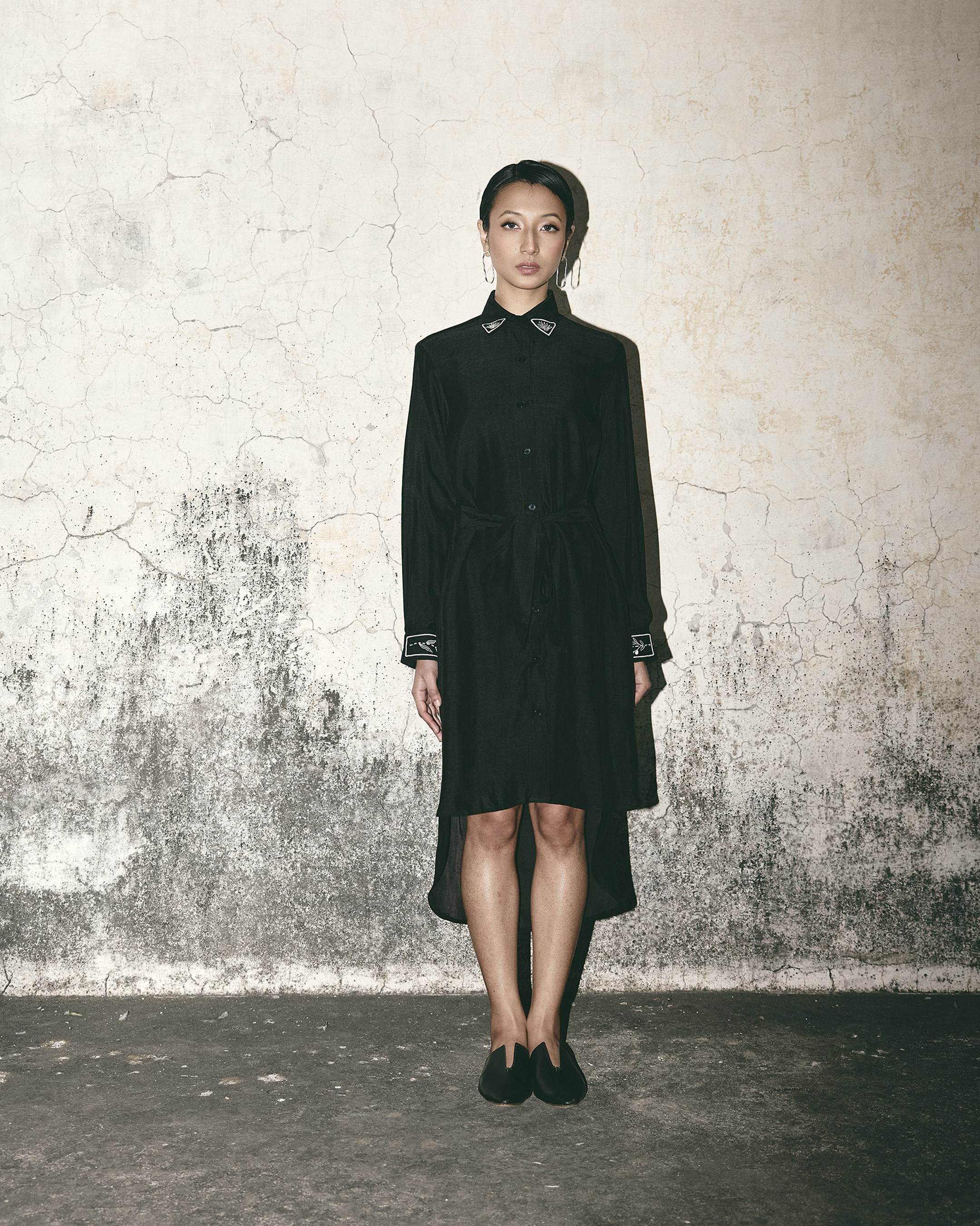 Black Canvas Shirt Dress