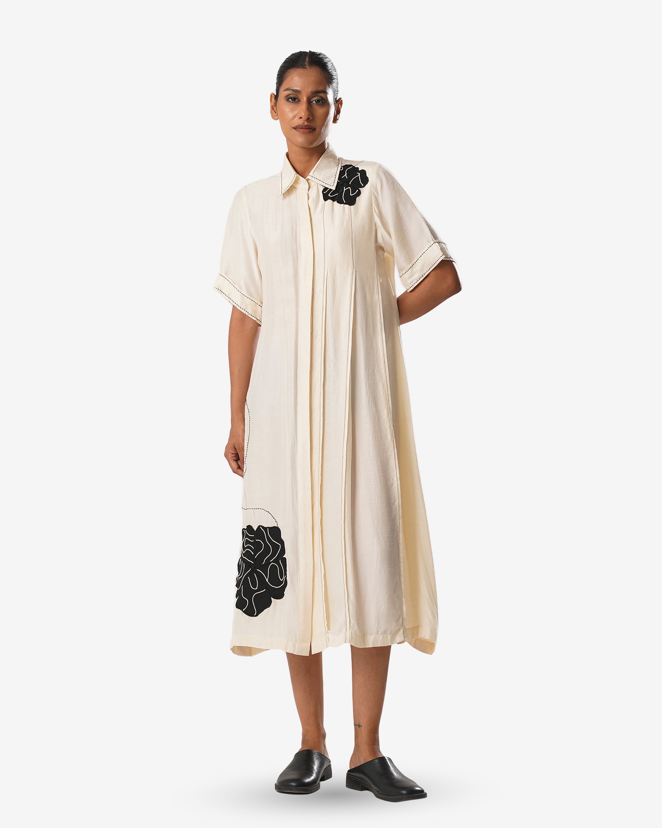 Mj Pleated Dress (White)