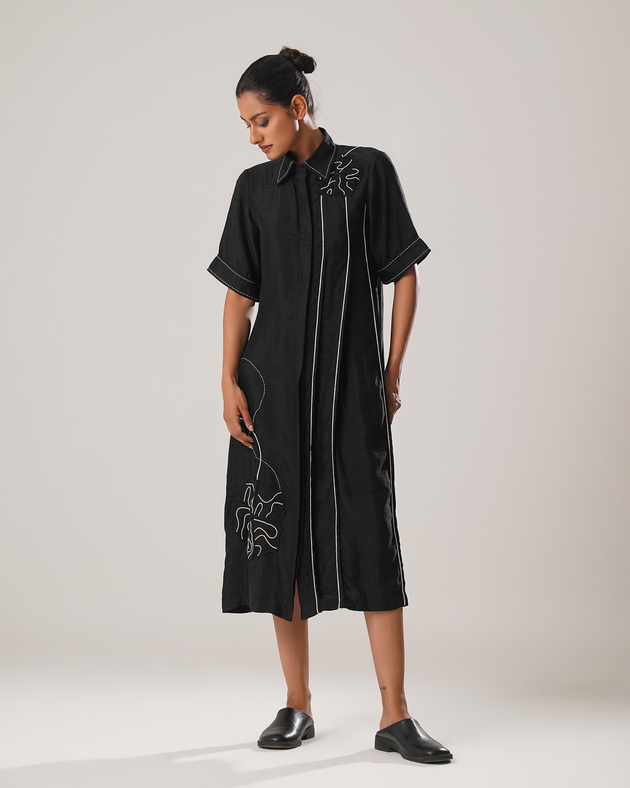 Mj Pleated Dress (Black)
