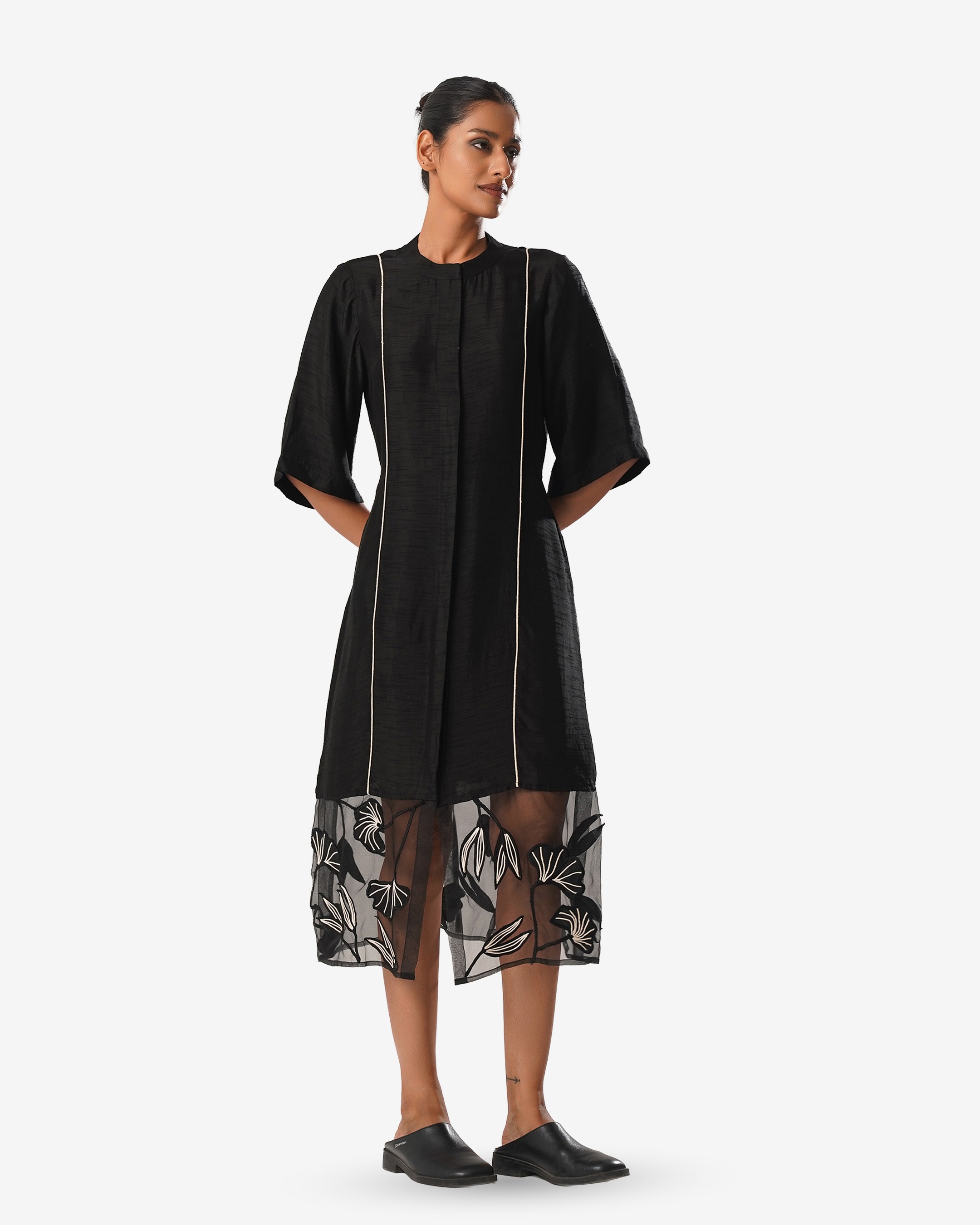 Mj Organza Panel  Dress