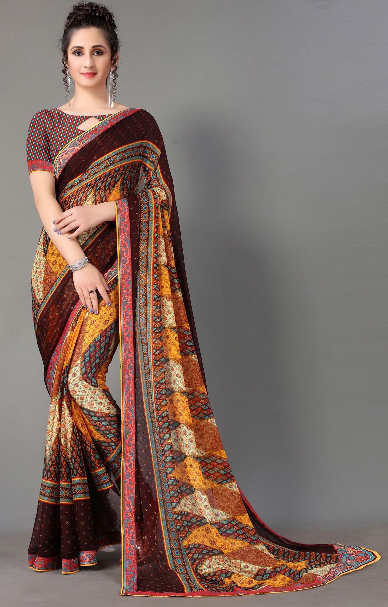 Women Multicolor Chiffon Printed Saree-S_L21SHUBHLABH31007SSR01