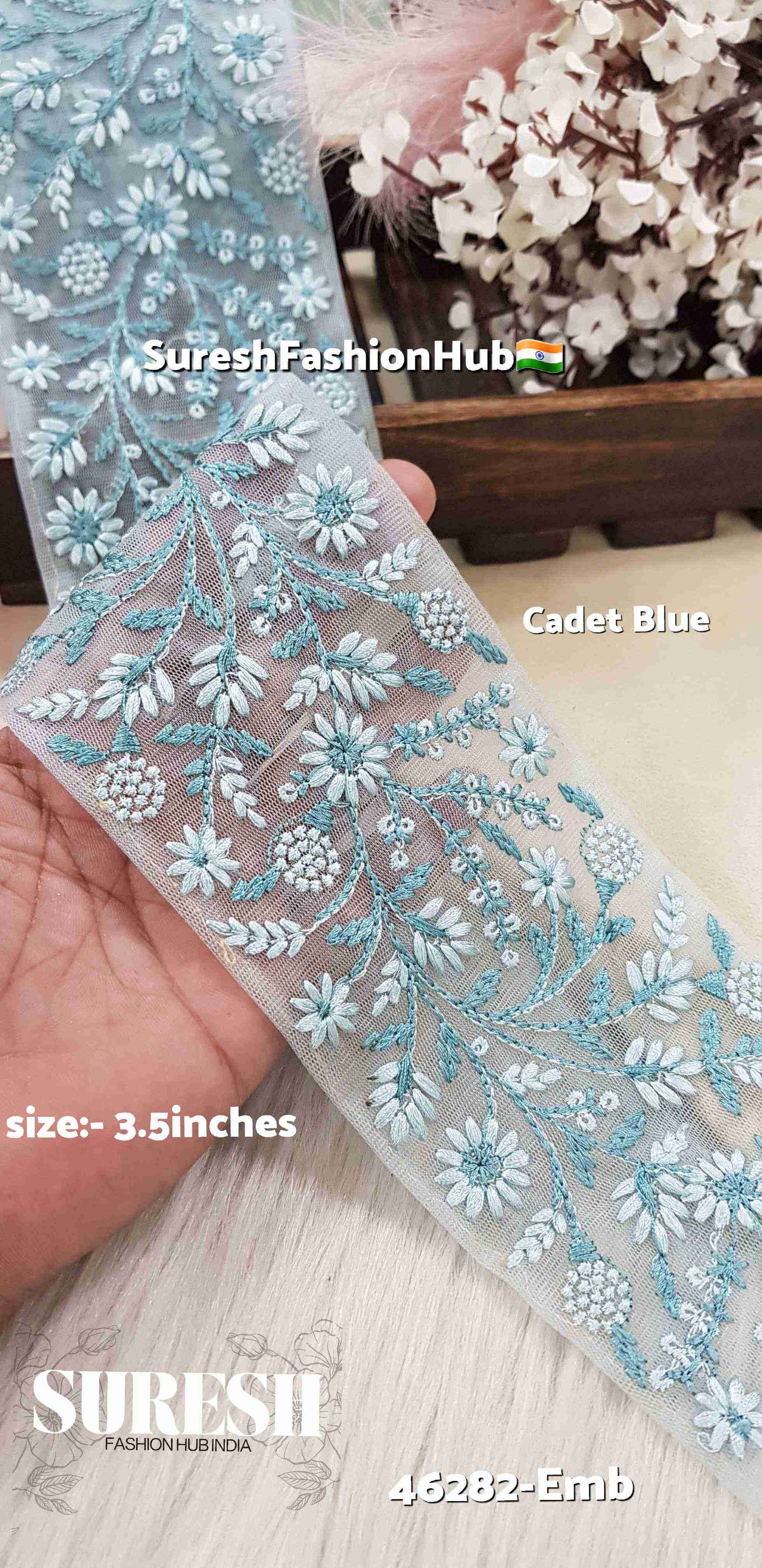 Tone-to-Tone Floral Net Lace