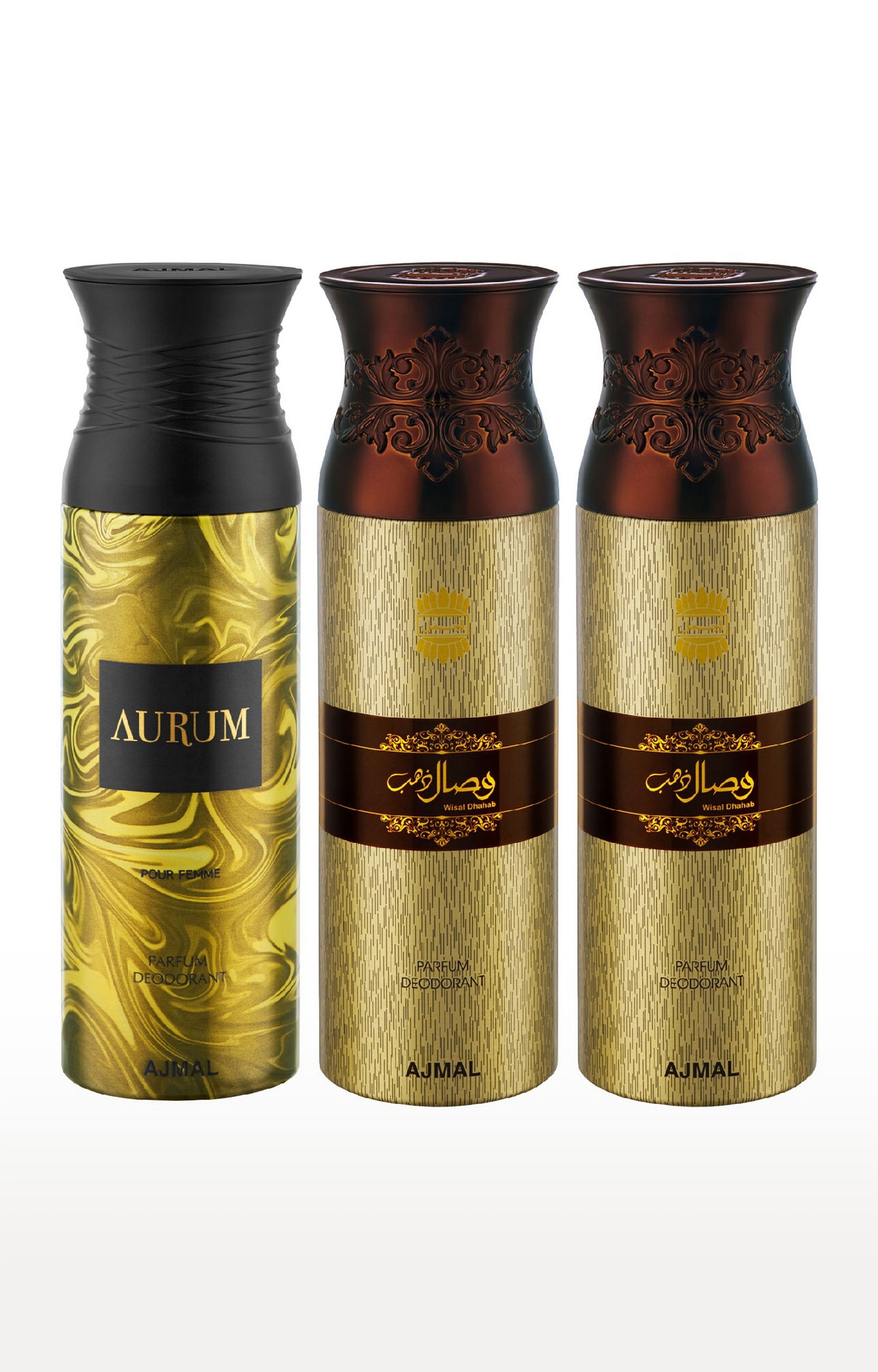 Ajmal | Ajmal Aurum & Wisal Dahab & Wisal Dahab Deodorant Spray - For Men & Women (200 ml, Pack of 3)  0