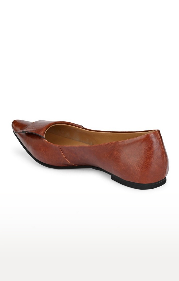 AADY AUSTIN | Aady Austin Women's Trendy Brown Pointed Toe Flats 2