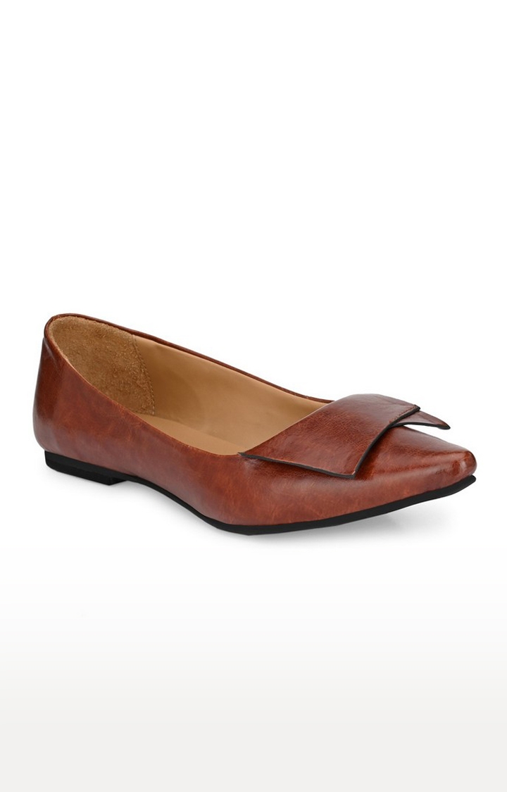 AADY AUSTIN | Aady Austin Women's Trendy Brown Pointed Toe Flats 0