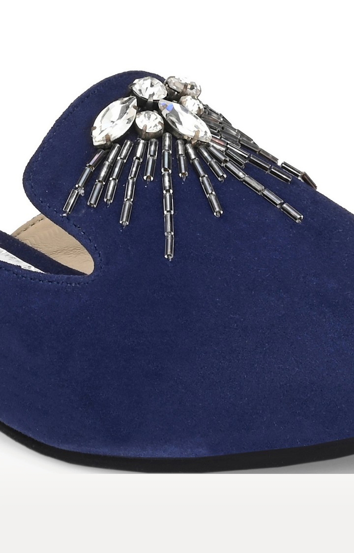 AADY AUSTIN | Aady Austin Women's Trendy Blue Pointed Toe Block Heel 4