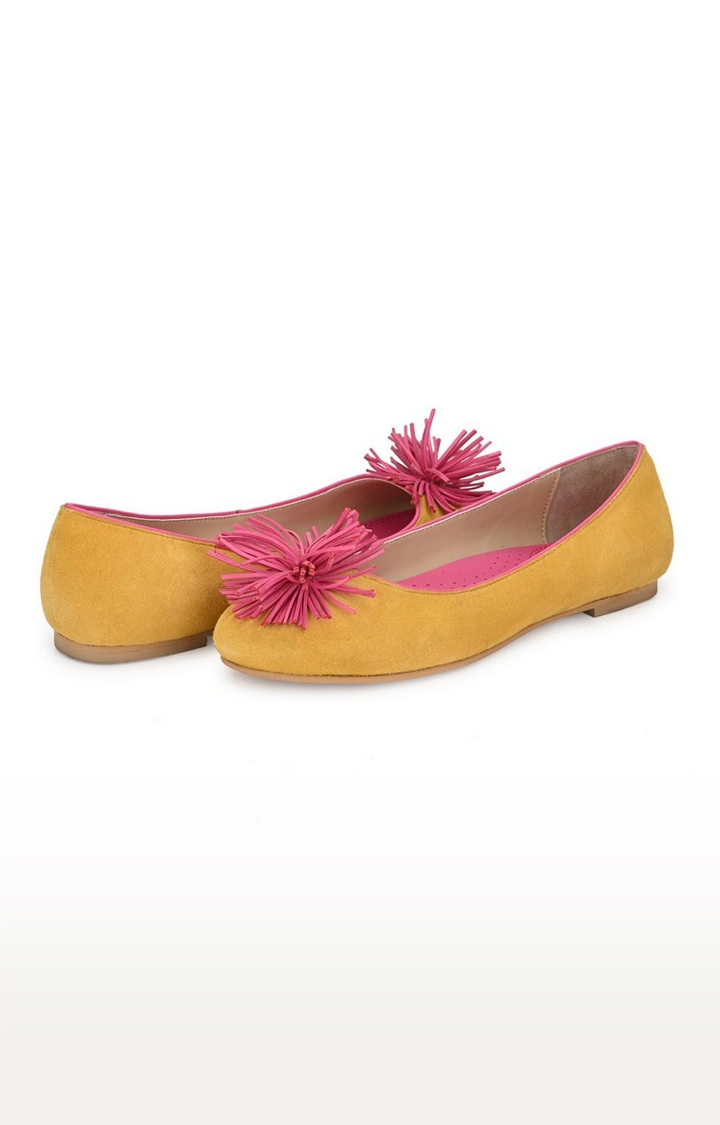AADY AUSTIN | Aady Austin Women's Trendy Yellow Round Toe Flats 4
