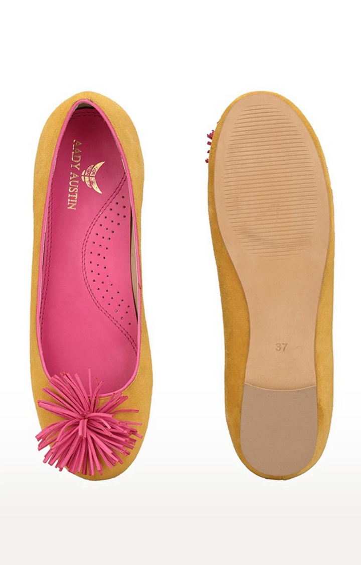 AADY AUSTIN | Aady Austin Women's Trendy Yellow Round Toe Flats 3