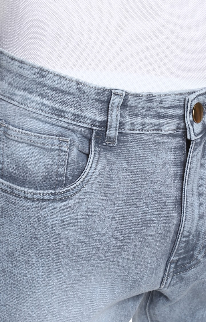 Urbano Fashion | Grey Solid Straight Jeans 4