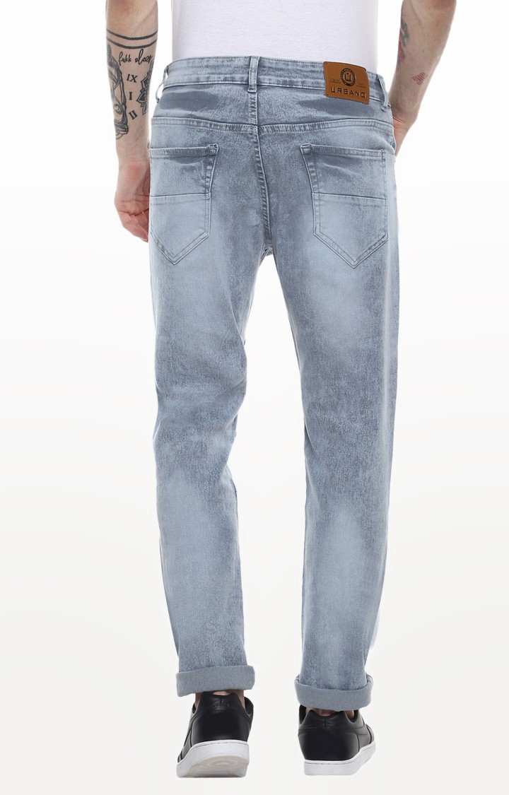 Urbano Fashion | Grey Solid Straight Jeans 3