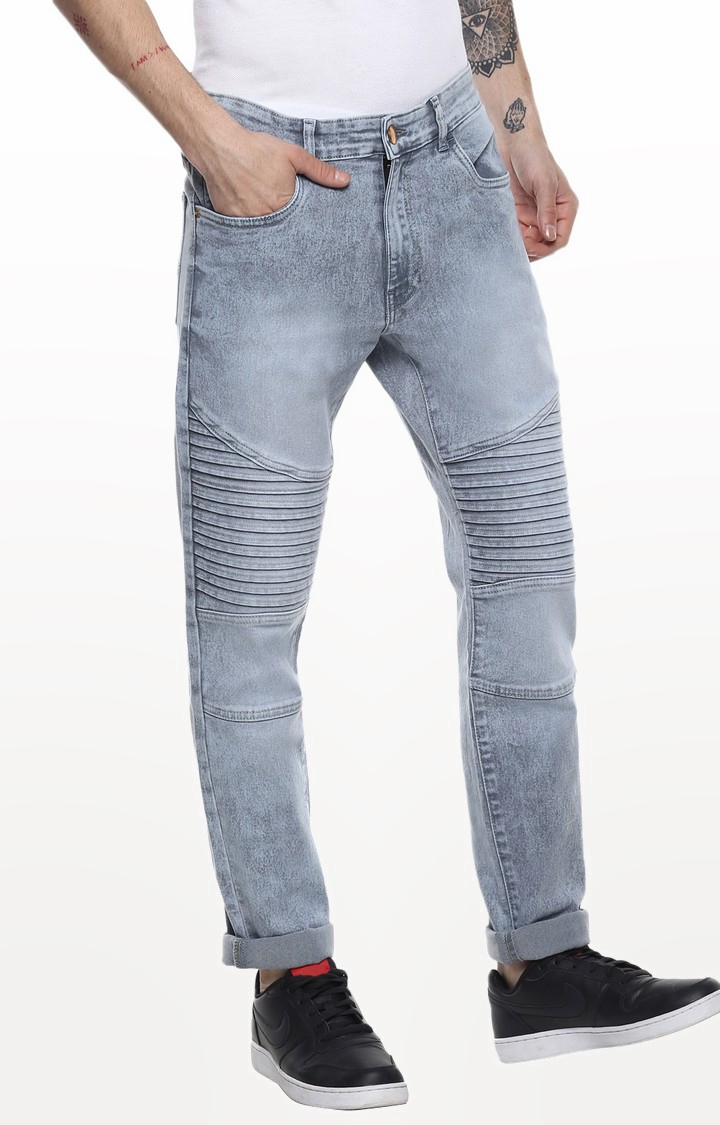 Urbano Fashion | Grey Solid Straight Jeans 0