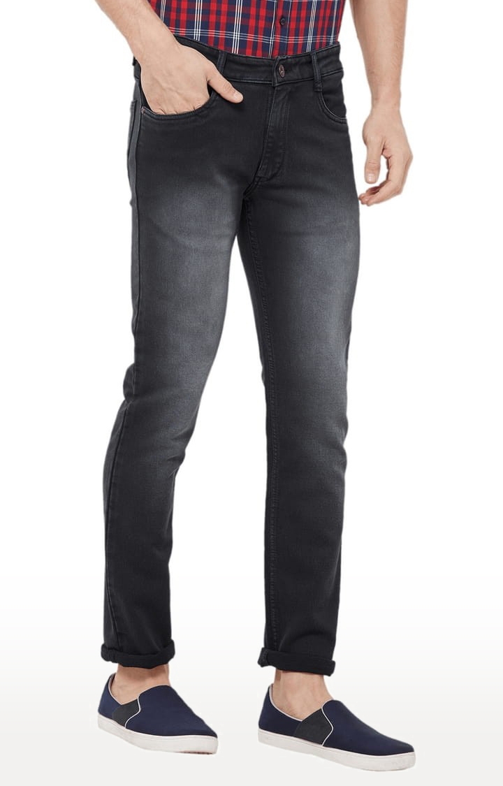 SOLEMIO | Men's Grey Denim Solid Regular Jeans 3