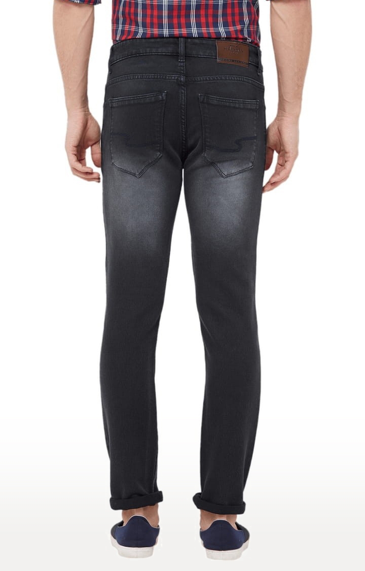 SOLEMIO | Men's Grey Denim Solid Regular Jeans 4