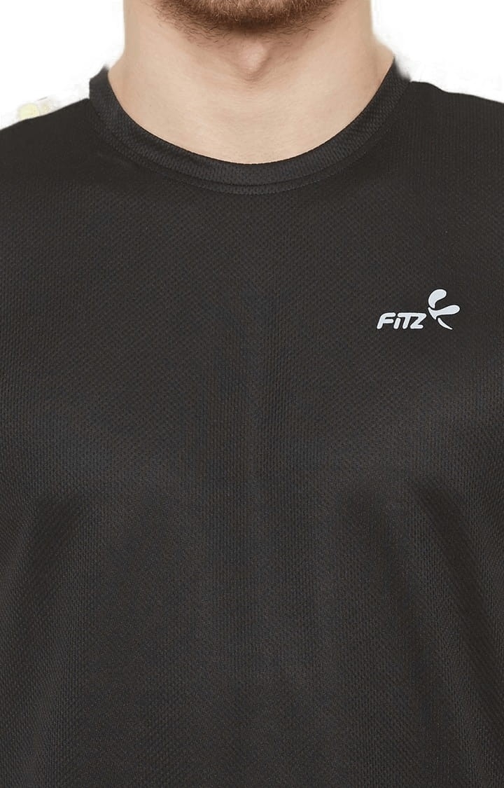 FITZ | Men's Black Polyester Solid Activewear T-Shirt 5