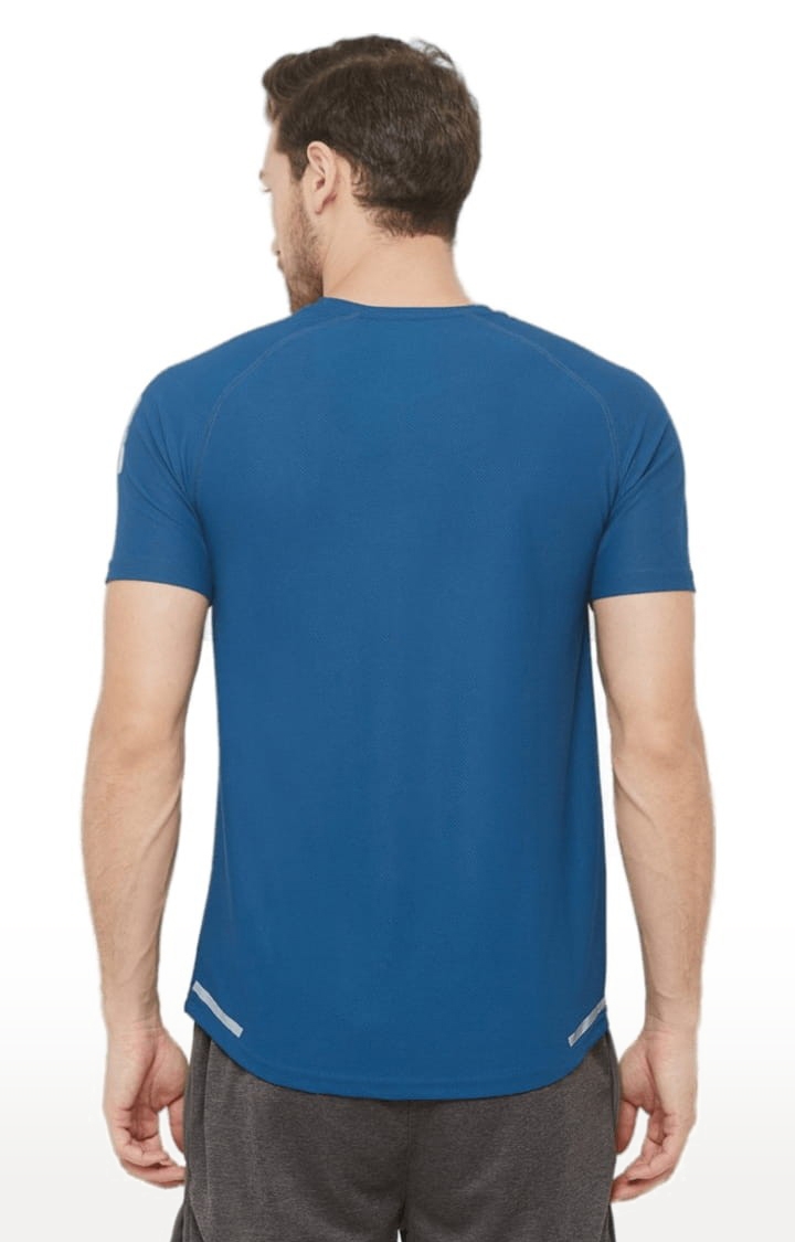 FITZ | Men's Blue Polyester Solid Activewear T-Shirt 4