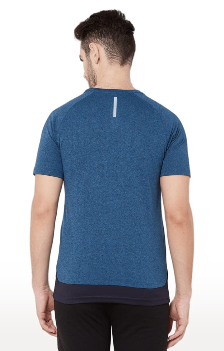 FITZ | Men's Navy Blue Polyester Solid Activewear T-Shirt 4