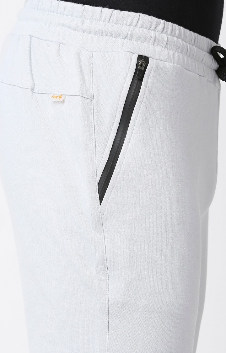 Men's Slim Fit Grey Cotton Blend Casual Joogers