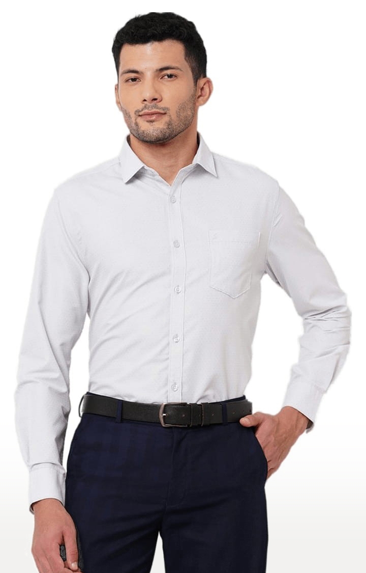 SOLEMIO | Men's Grey Cotton Solid Formal Shirt 0