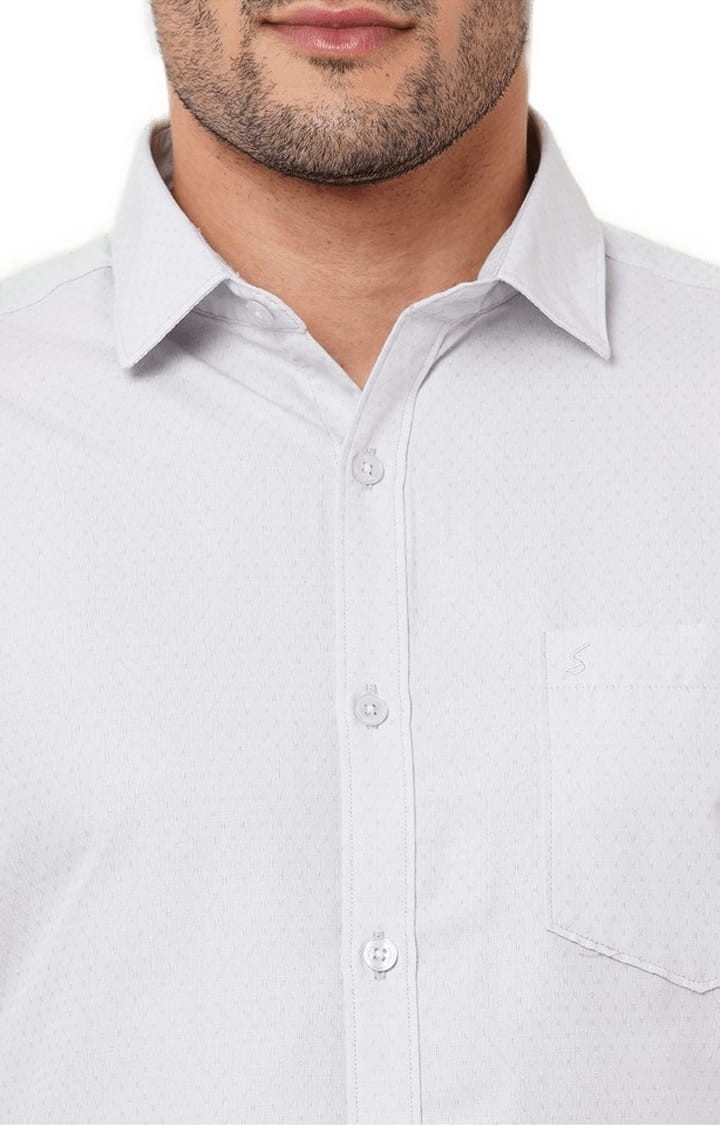 SOLEMIO | Men's Grey Cotton Solid Formal Shirt 3