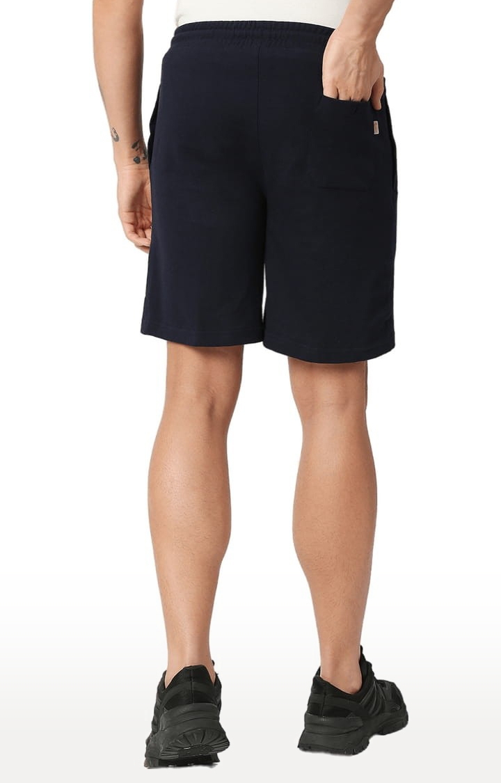 Men's Blue Cotton Printed Short