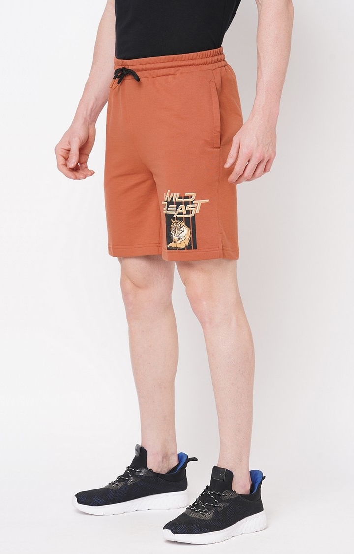 Men's  Slim Fit Cotton Brown Shorts