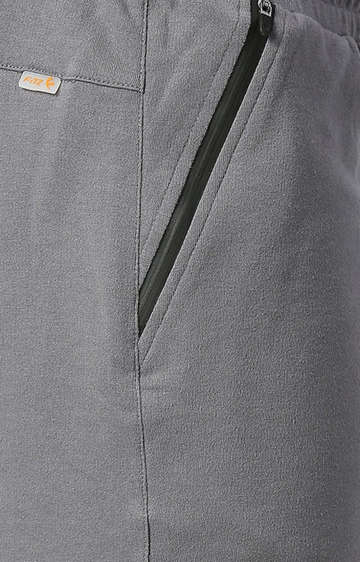 Men's Grey Cotton Solid Short