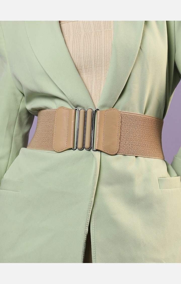 Women's Beige Textured Single Clothing Accessory