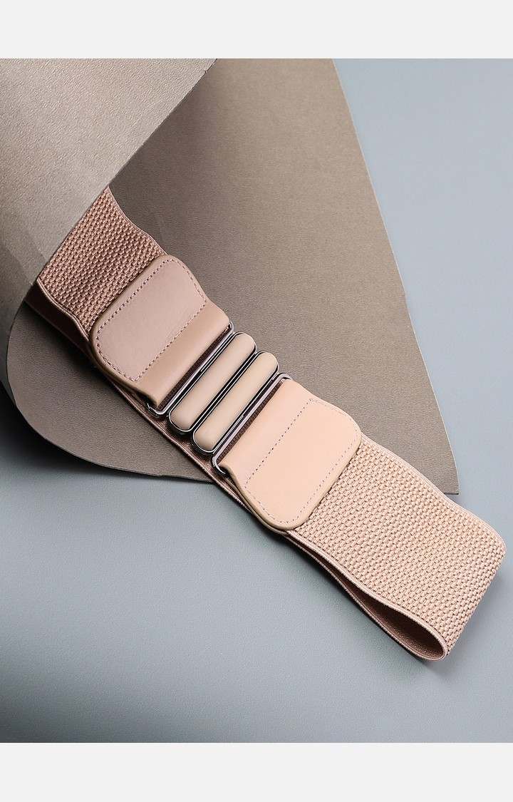 Women's Beige Textured Single Clothing Accessory