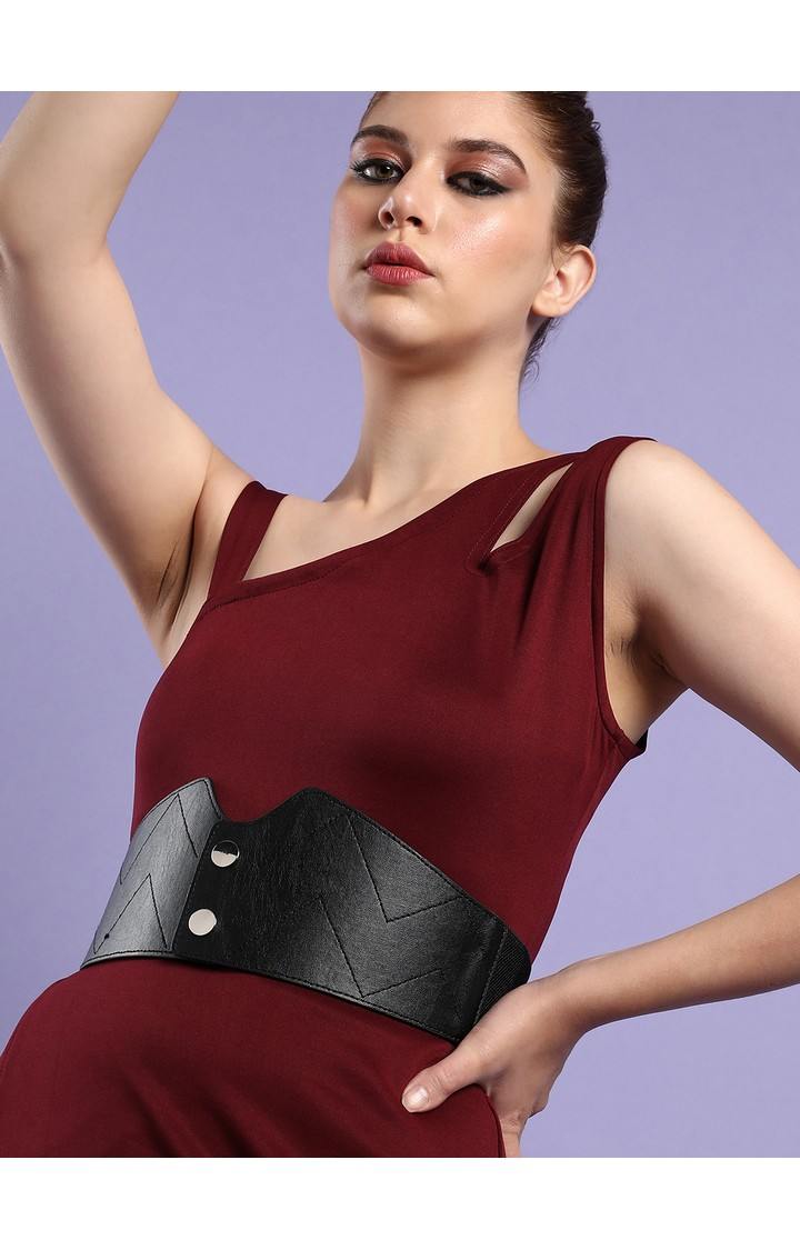Women's Black Solid Single Clothing Accessory