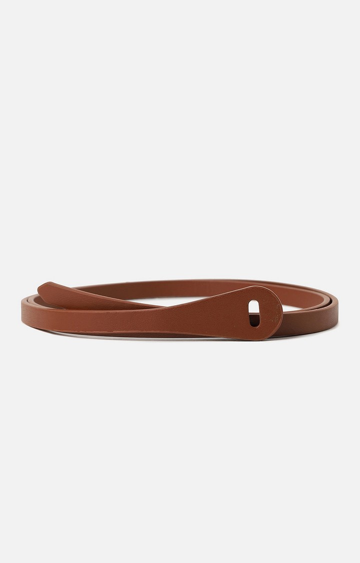 Haute Sauce By Campus Sutra Tan Solid Single Clothing Accessory
