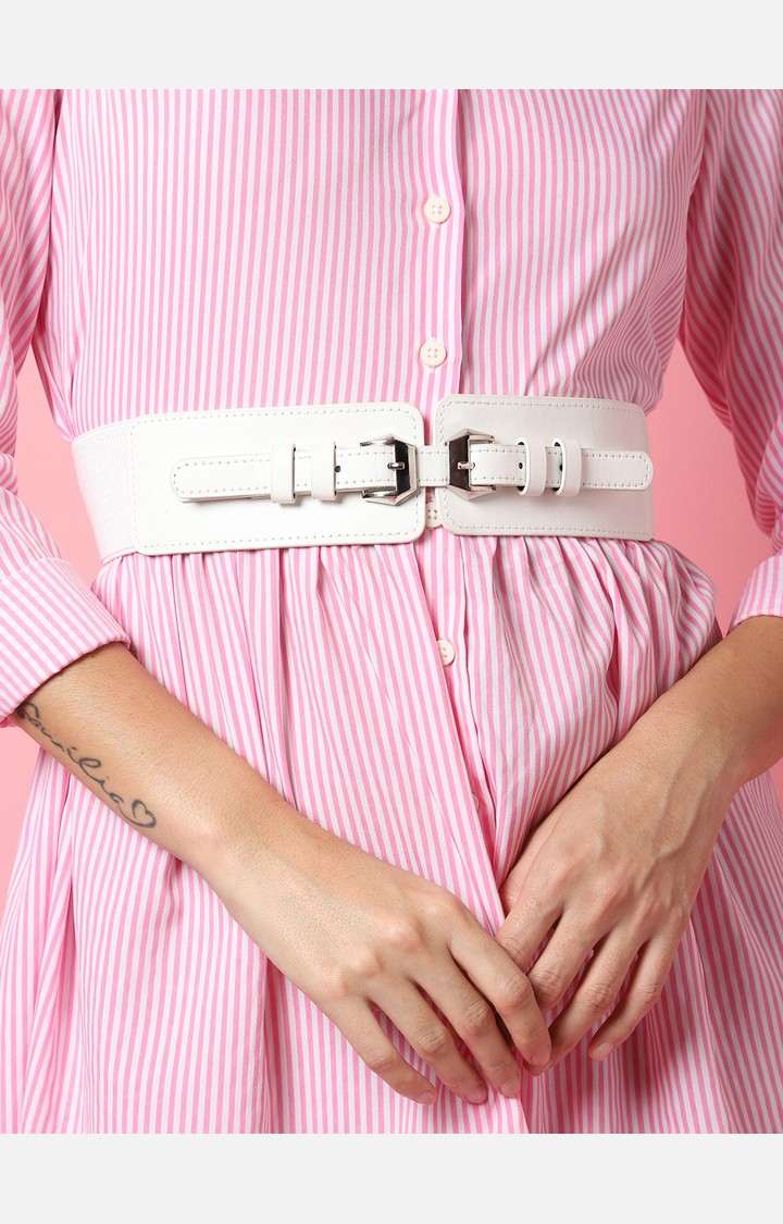 Women's White Solid Single Clothing Accessory