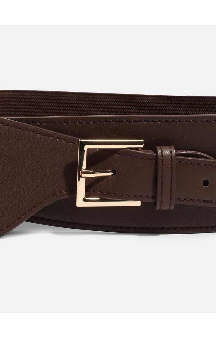 Women's Brown Solid Single Clothing Accessory
