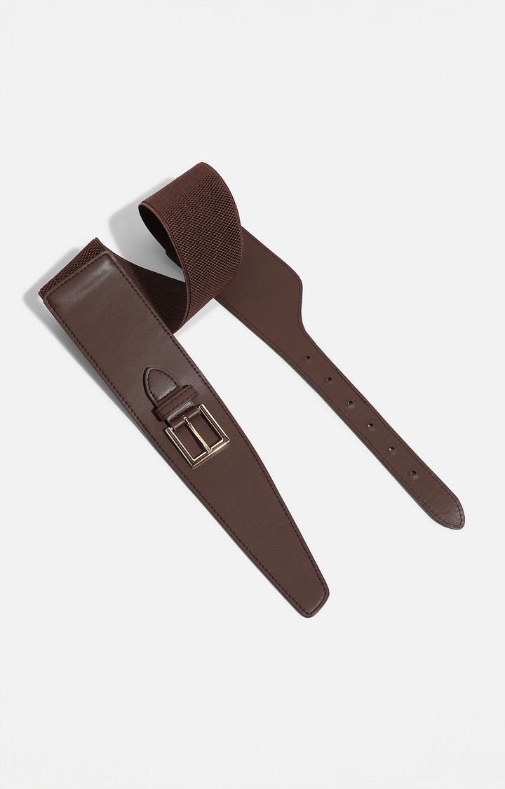 Women's Brown Solid Single Clothing Accessory