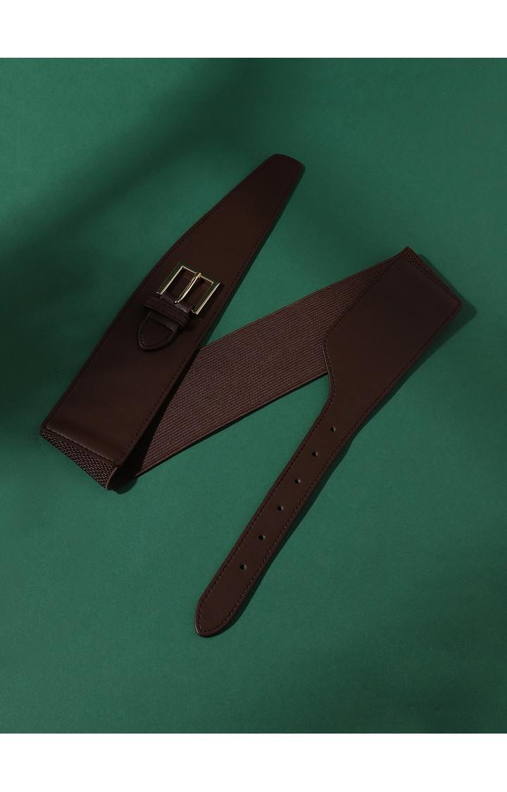 Women's Brown Solid Single Clothing Accessory