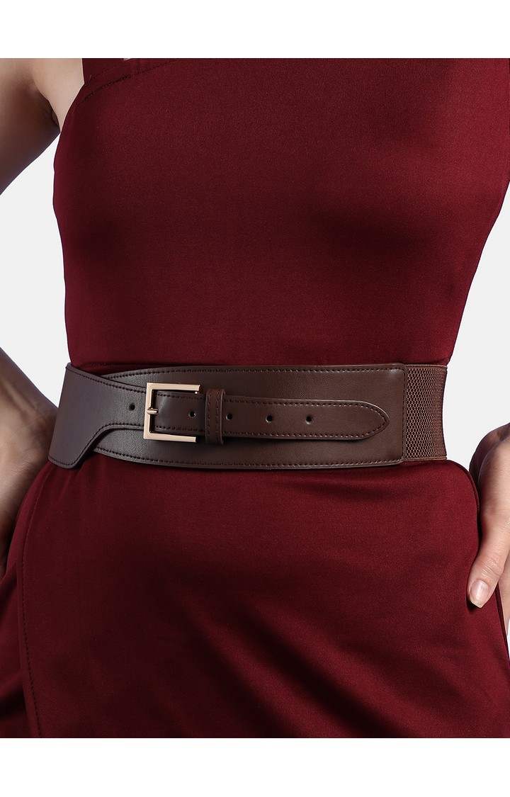 Women's Brown Solid Single Clothing Accessory