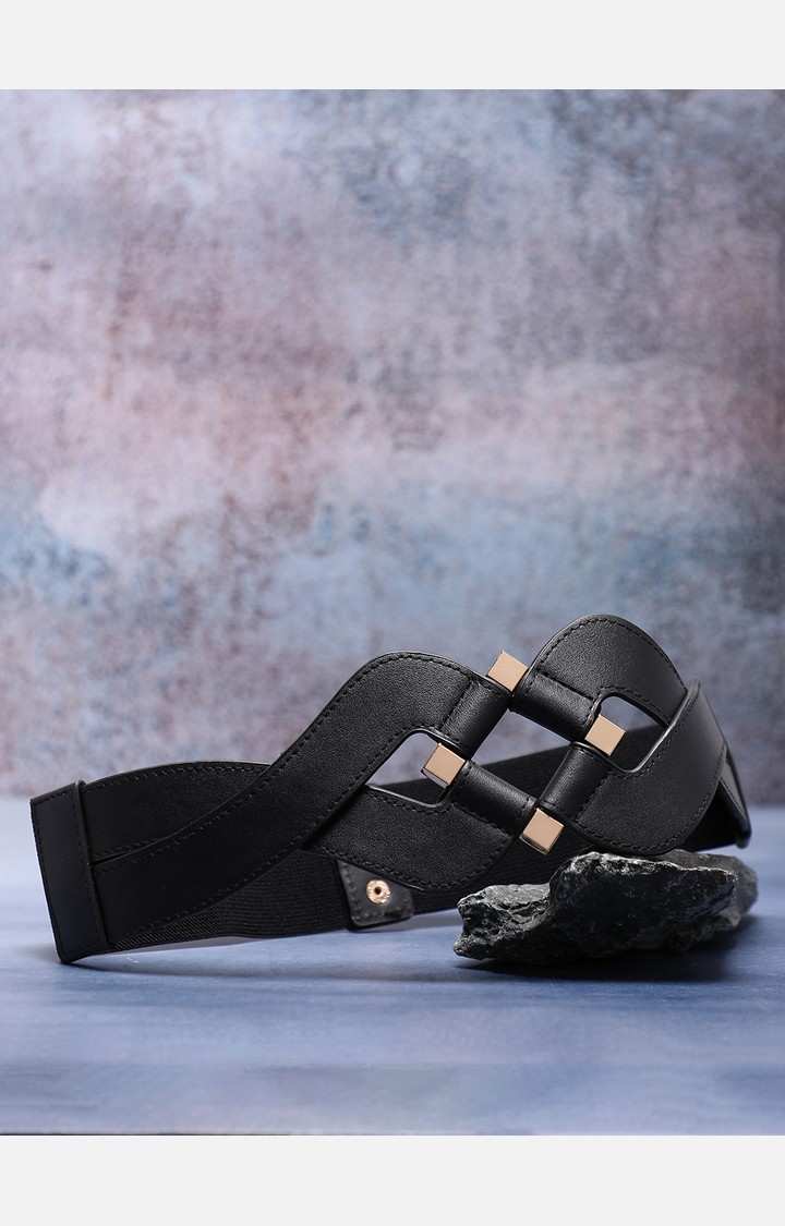 Women's Black Solid Single Clothing Accessory