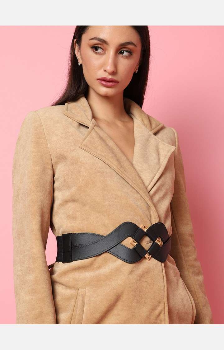 Women's Black Solid Single Clothing Accessory
