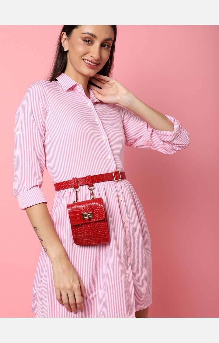Haute Sauce By Campus Sutra Red Textured Single Clothing Accessory