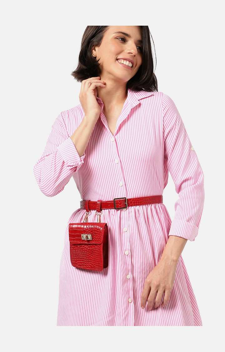 Haute Sauce By Campus Sutra Red Textured Single Clothing Accessory