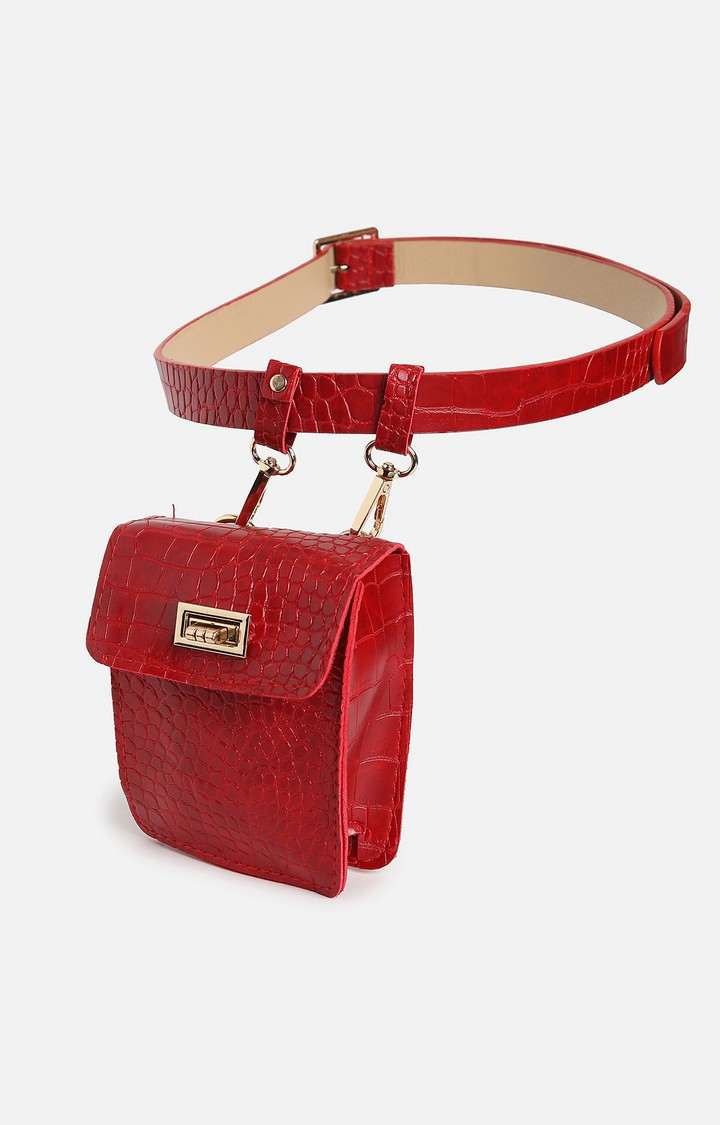 Haute Sauce By Campus Sutra Red Textured Single Clothing Accessory