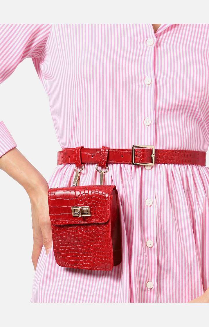 Haute Sauce By Campus Sutra Red Textured Single Clothing Accessory