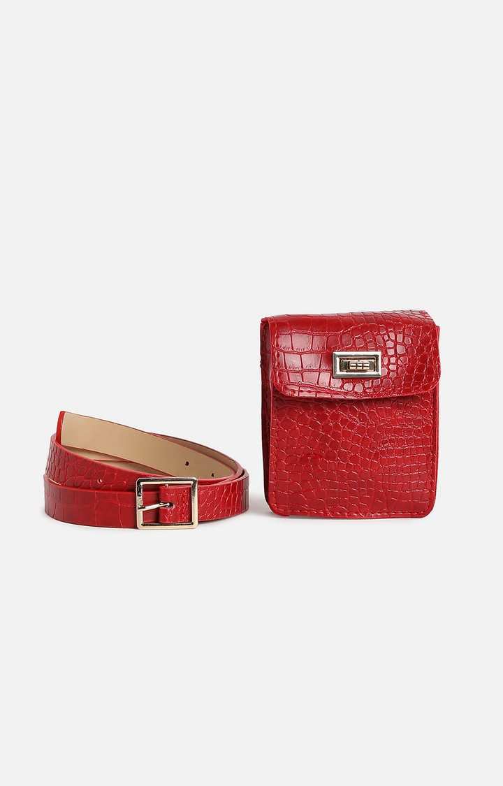 Haute Sauce By Campus Sutra Red Textured Single Clothing Accessory