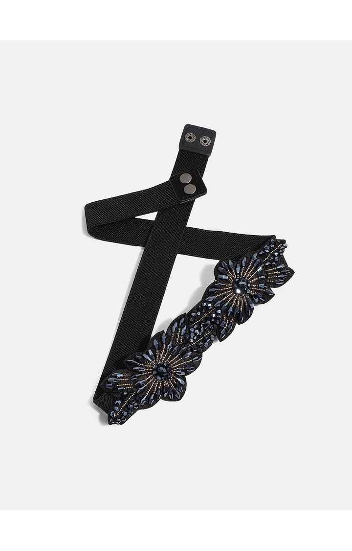 Haute Sauce By Campus Sutra Black Embellished Single Clothing Accessory